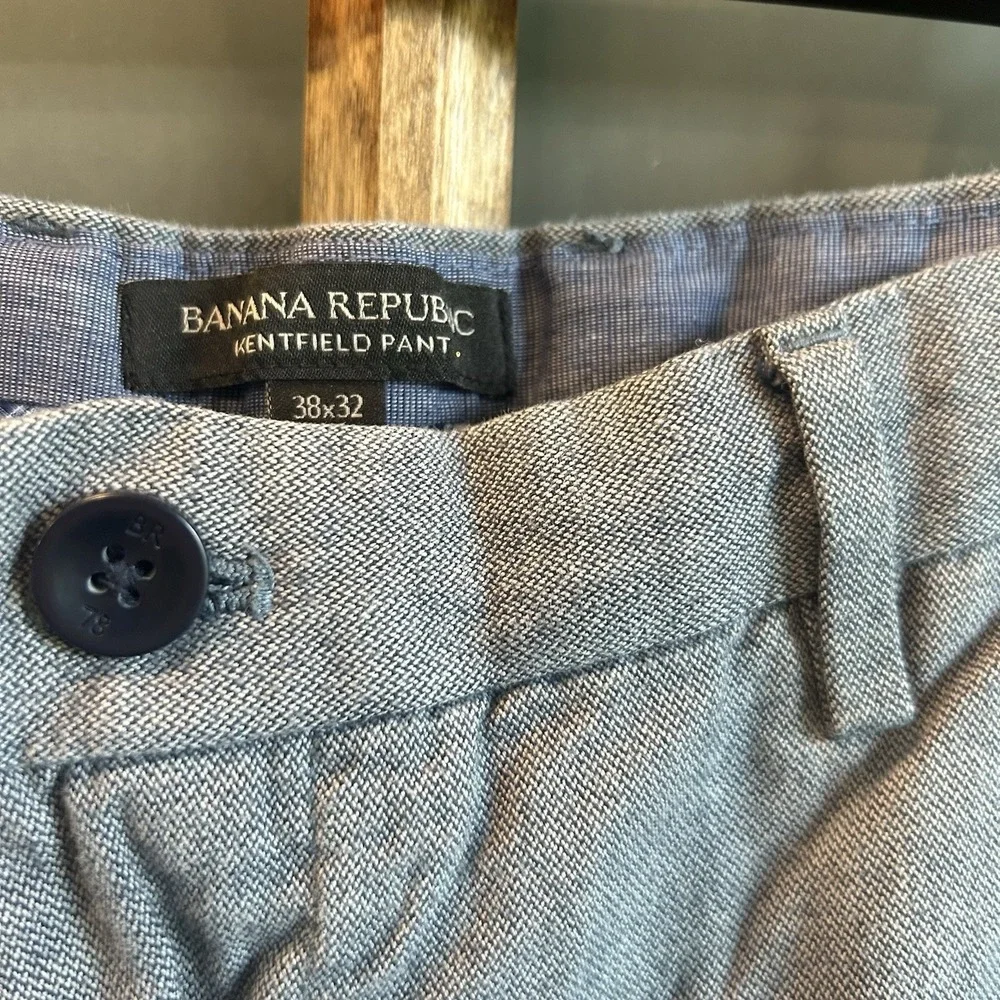 Banana Republic Kentfield Pant Men 38x32 Gray Straight Leg Chino Trousers Casual